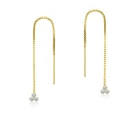 Gold Plated Silver Chain Earring ECD-02-GP