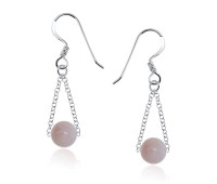 Peach Jade Silver Earring ECH-116-PJ