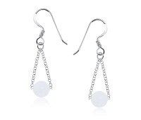 White Jade Silver Earring ECH-116-WJ