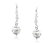 Silver Earrings with Wired Balls HME-42b