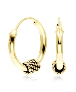 Gold Plated Silver Hoop Earrings HO-31-GP