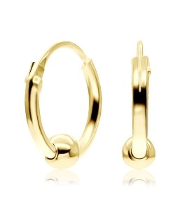 Silver Hoop Earring with Ball HO-8mm-B-GP