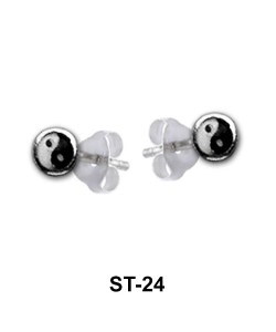 Stud Earring Black And White Shape ST-24