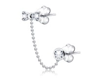 Bow Shaped Silver Stud Earrings STC-104