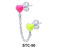 Stud Chain Double Enamel Heart STC-50