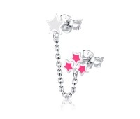 Star Enamel Color Stud Earrings with Chain STC-52