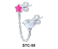 Stud Chain Star and Crystals STC-59