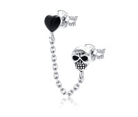 Heart and Skull Stud Earring Chain STC-65