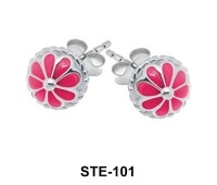 Stud Earring Flower Enamel STE-101