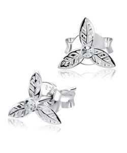 Three Leaves Clover Silver Stud Earrings STF-212 