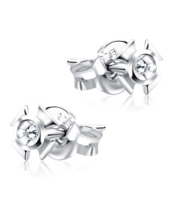 Fan Shaped with Stone Stud Earrings STF-332