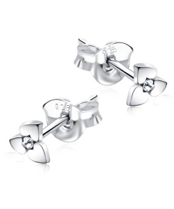 Stone Set Heart Shaped Stud Earrings STF-345	
