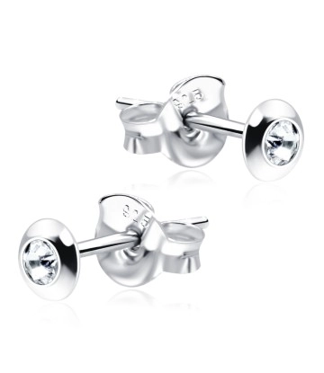 Bezel Set Stone Stud Earrings STF-61
