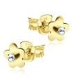 Stone Set Flower Shaped Stud Earrings STF-77