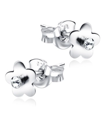 Stone Set Flower Shaped Stud Earrings STF-77