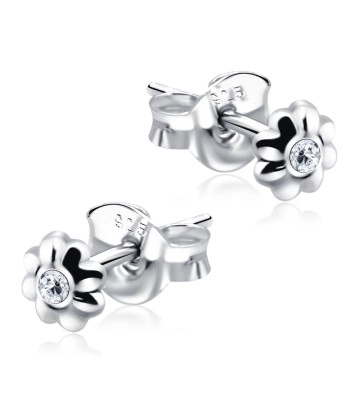 Stone Set Flower Shaped Stud Earrings STF-78
