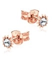 Bigger Stone Set Sunflower Shaped Stud Earrings STF-89