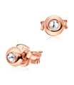 Stone Set Circle Shaped Stud Earrings STF-96