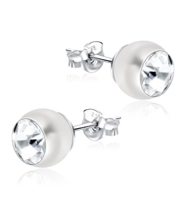 Pearl with Stone Stud Earring STPJ-41