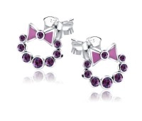 Bow with Multiple Stones Stud Earrings STS-270
