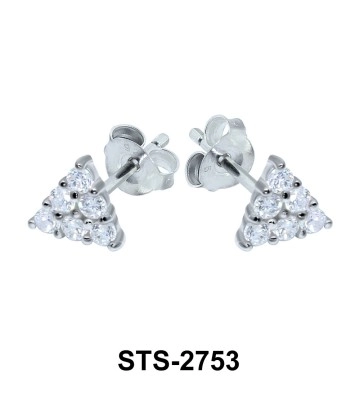 CZ Stones Triangle Stud Earring STS-2753