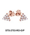 CZ Stones Triangle Stud Earring STS-2753