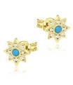 Turquoise with CZ Stones Stud Earring STS-2929