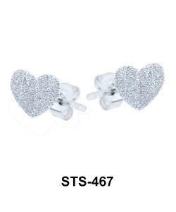 Stud Earring Glitter Heart STS-467