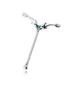 Dual Dolphins Chained back Belly Chain BBC-12c