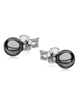 Black Ball Surgical Steel Earring SER-351A-6
