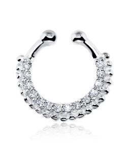 Dazzling Stone Set Shape Septum Clip Ring STCR-32