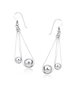 Silver Pendulum Shaped Earrings HME-12