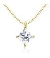 Beautiful Crystal Shape Silver Necklace SPE-1296-5