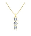 Gorgeous Three Crystal Silver Necklace SPE-1366
