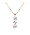 Gorgeous Three Crystal Silver Necklace SPE-1366