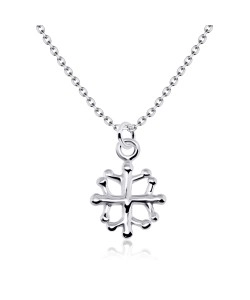 Snowflake Shaped Silver Necklace SPE-1426n