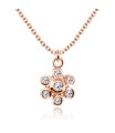 Rhinestone on Flower Shape Silver Necklace SPE-2045