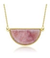 Peach Jade Necklace Silver SPE-2140