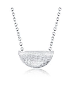 Scratched Hemispherical Hunk Silver Necklace SPE-2194