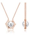 Ornamental White Stone Silver Necklace SPE-2251-WH