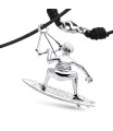Surfboard Surgical Steel Necklaces with Black Rope SPE-3946 (316L)