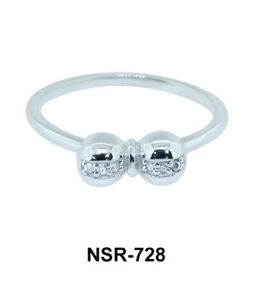 Double Grooved Silver Ring NSR-728