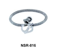 Silver Ring Twisted Anchor NSR-816