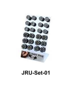24 Black Fake Plugs Set JRU-Set-01