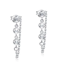 Man Eyes Style With CZ Stone Silver Stud Earrings STC-2183